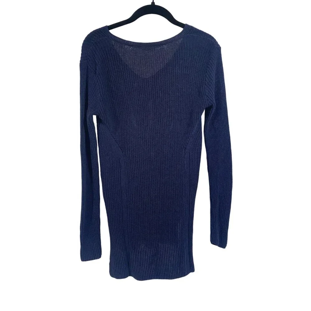 Athleta Highline V-Neck‎ Navy Blue Tunic Sweater Size XS